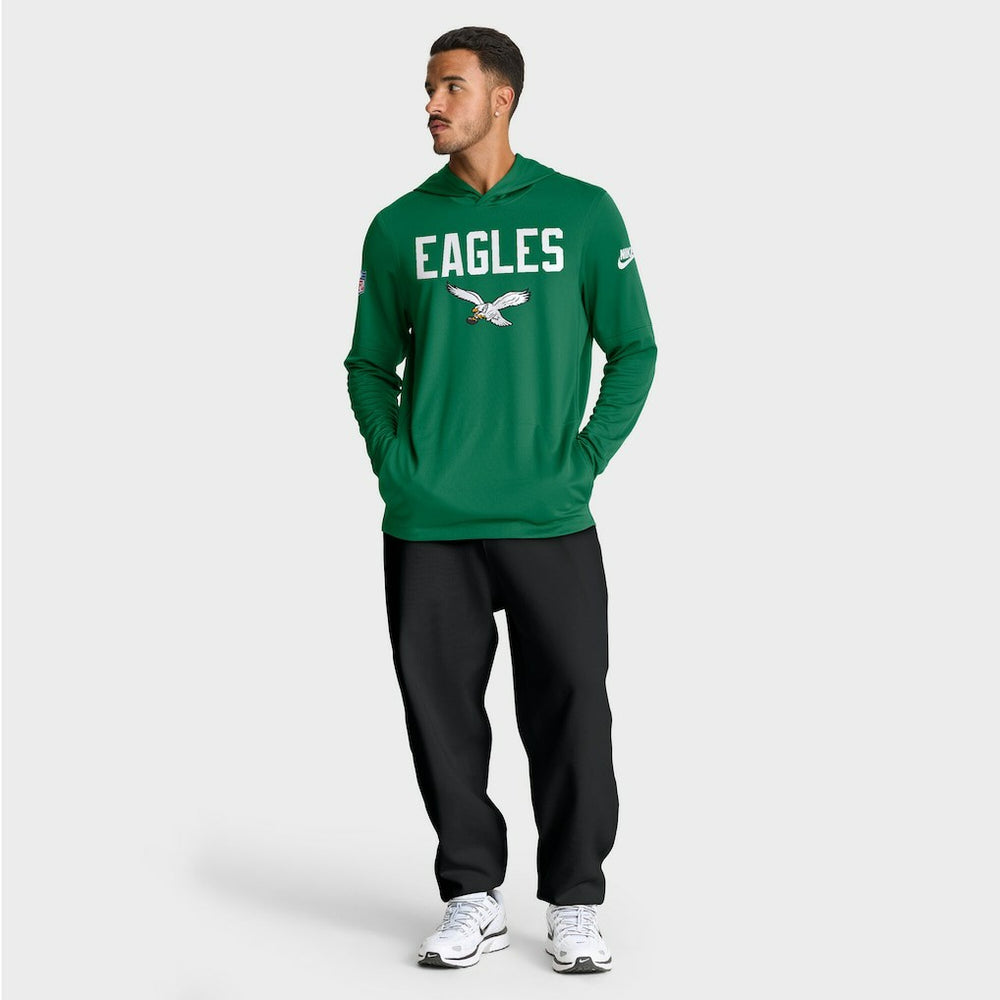 Philadelphia Eagles Big & Tall Alt Pack Dri-FIT Long Sleeve Hoodie T-Shirt  Kelly Green | Nike for Sale
