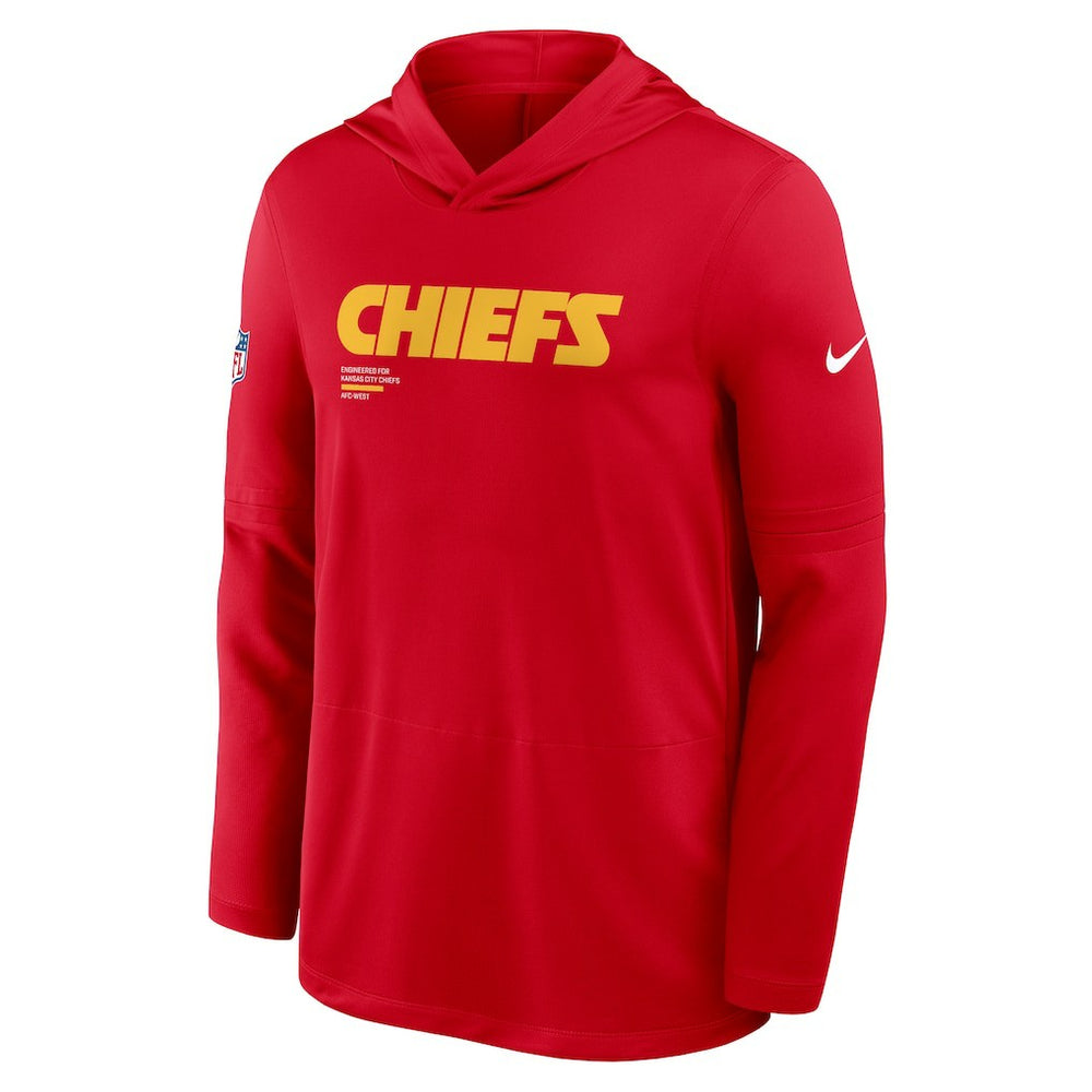 Kansas City Chiefs Big & Tall Sideline Dri-FIT Long Sleeve Hoodie T-Shirt Red | Nike for Sale