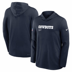 Dallas Cowboys Big & Tall Sideline Dri-FIT Long Sleeve Hoodie T-Shirt Navy | Nike for Sale