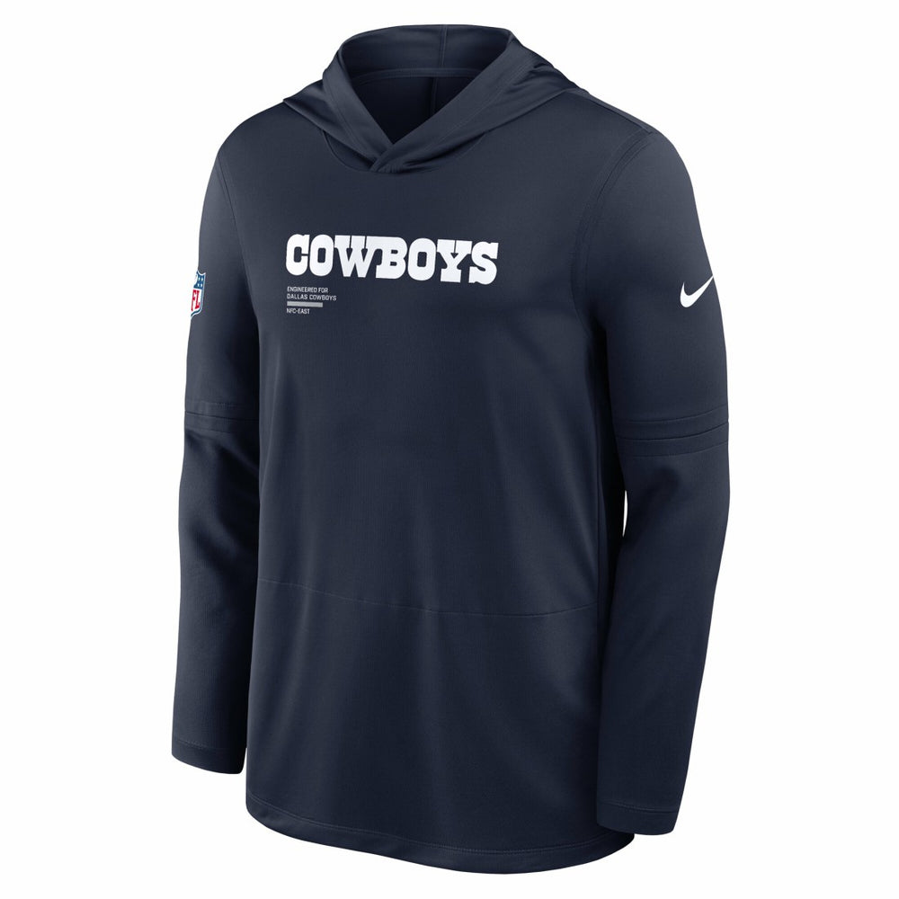 Dallas Cowboys Big & Tall Sideline Dri-FIT Long Sleeve Hoodie T-Shirt Navy | Nike for Sale