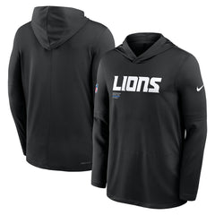 Detroit Lions Big & Tall Sideline Dri-FIT Long Sleeve Hoodie T-Shirt Black | Nike for Sale