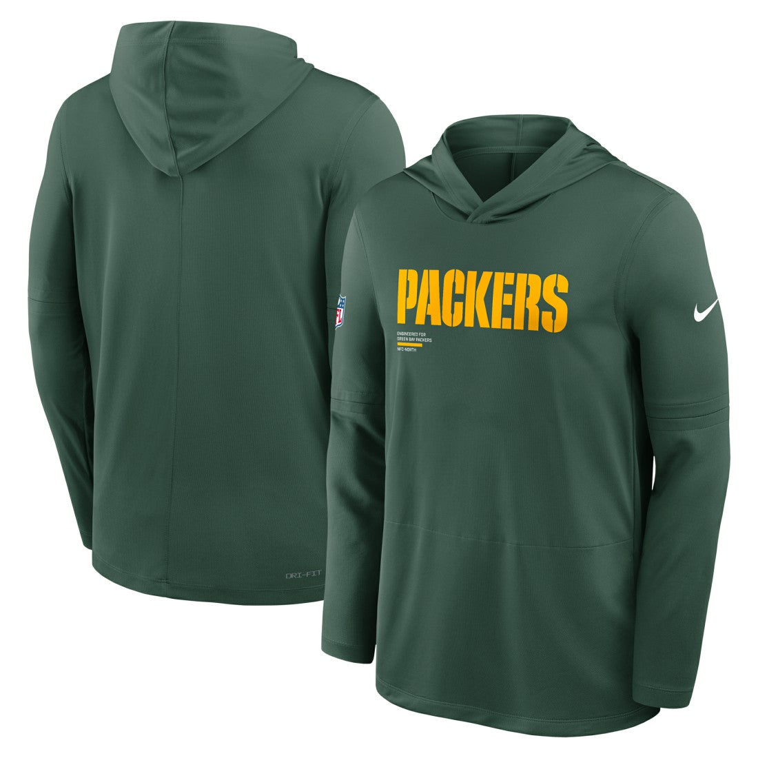Green Bay Packers Big & Tall Sideline Dri-FIT Long Sleeve Hoodie T-Shirt Green | Nike for Sale