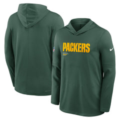 Green Bay Packers Big & Tall Sideline Dri-FIT Long Sleeve Hoodie T-Shirt Green | Nike for Sale