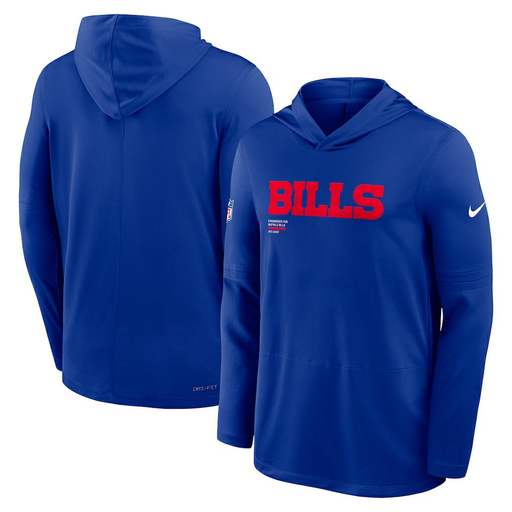 Buffalo Bills Big & Tall Sideline Dri-FIT Long Sleeve Hoodie T-Shirt Royal | Nike for Sale