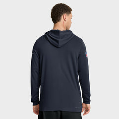 Chicago Bears Big & Tall Sideline Dri-FIT Long Sleeve Hoodie T-Shirt Navy | Nike for Sale