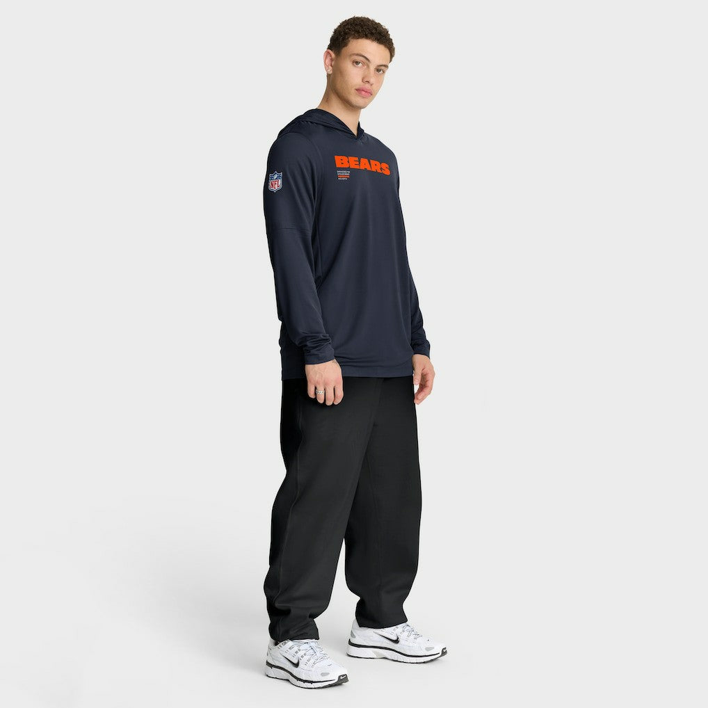 Chicago Bears Big & Tall Sideline Dri-FIT Long Sleeve Hoodie T-Shirt Navy | Nike for Sale