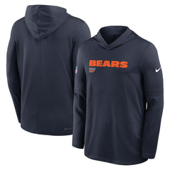 Chicago Bears Big & Tall Sideline Dri-FIT Long Sleeve Hoodie T-Shirt Navy | Nike for Sale