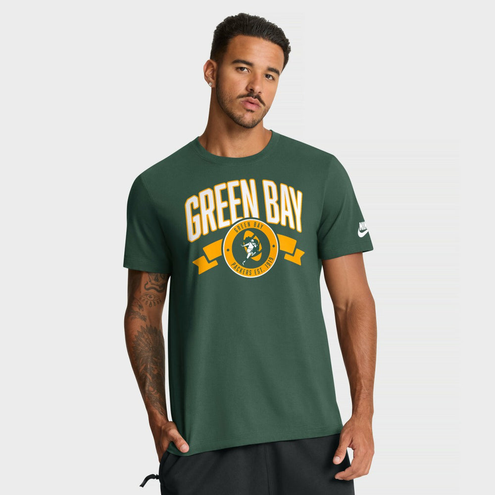 Green Bay Packers Rewind Front and Back Hit Essential T-Shirt Green | Nike for Sale
