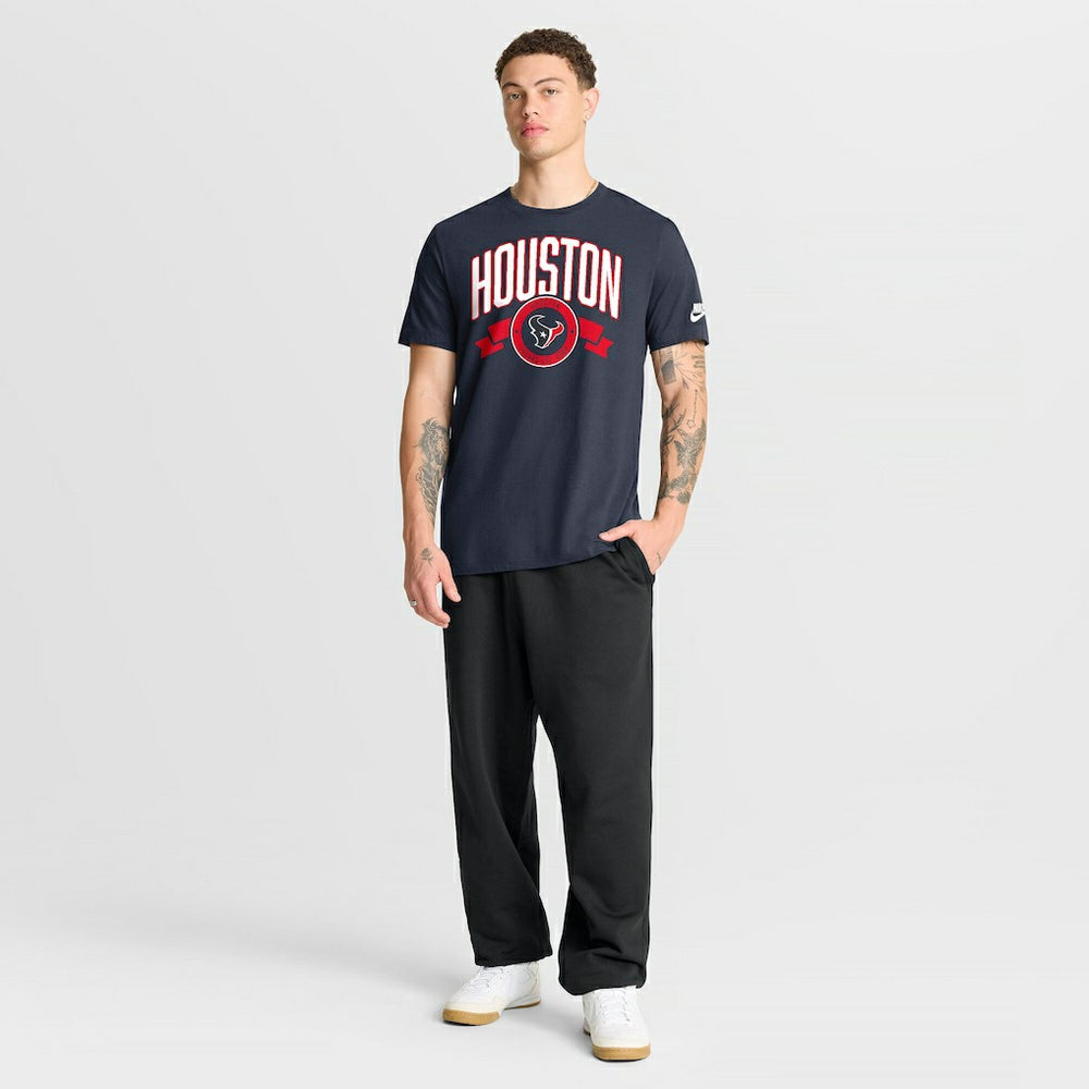 Houston Texans Rewind Front and Back Hit Essential T-Shirt Navy | Nike for Sale