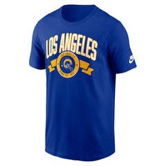 Los Angeles Rams Rewind Front and Back Hit Essential T-Shirt Royal | Nike for Sale
