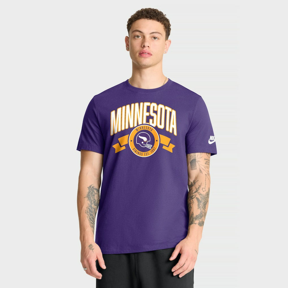 Minnesota Vikings Rewind Front and Back Hit Essential T-Shirt Purple | Nike for Sale