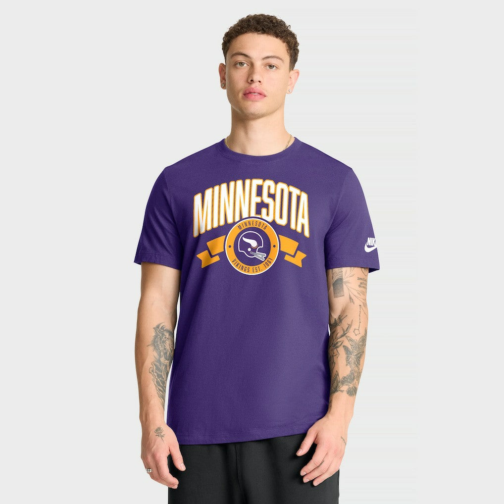 Minnesota Vikings Rewind Front and Back Hit Essential T-Shirt Purple | Nike for Sale