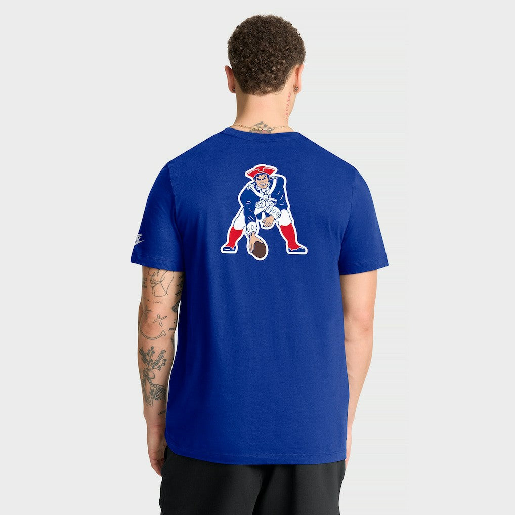New England Patriots Rewind Front and Back Hit Essential T-Shirt Royal | Nike for Sale