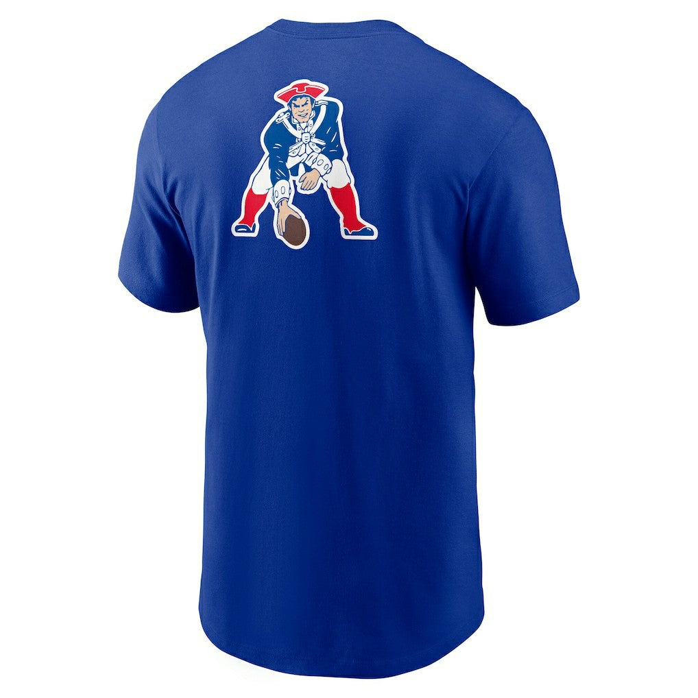 New England Patriots Rewind Front and Back Hit Essential T-Shirt Royal | Nike for Sale
