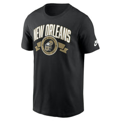 New Orleans Saints Rewind Front and Back Hit Essential T-Shirt Black | Nike for Sale