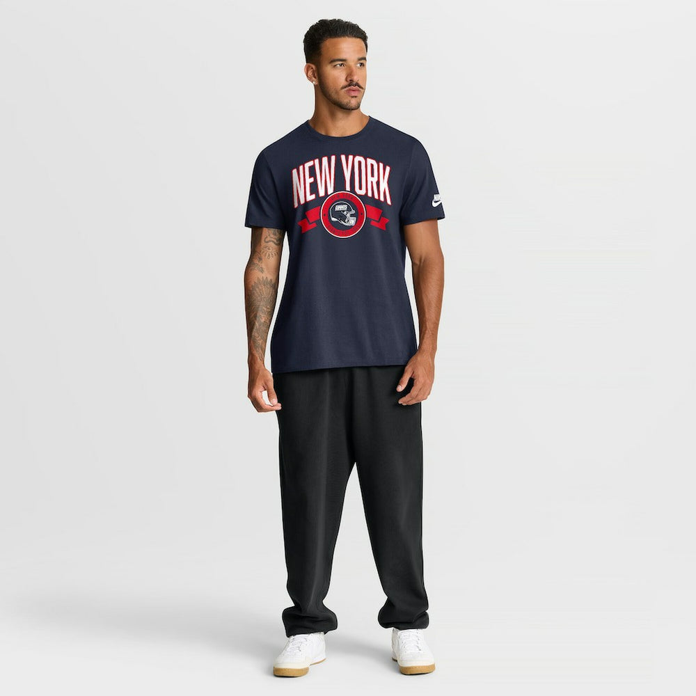 New York Giants Rewind Front and Back Hit Essential T-Shirt Navy | Nike for Sale