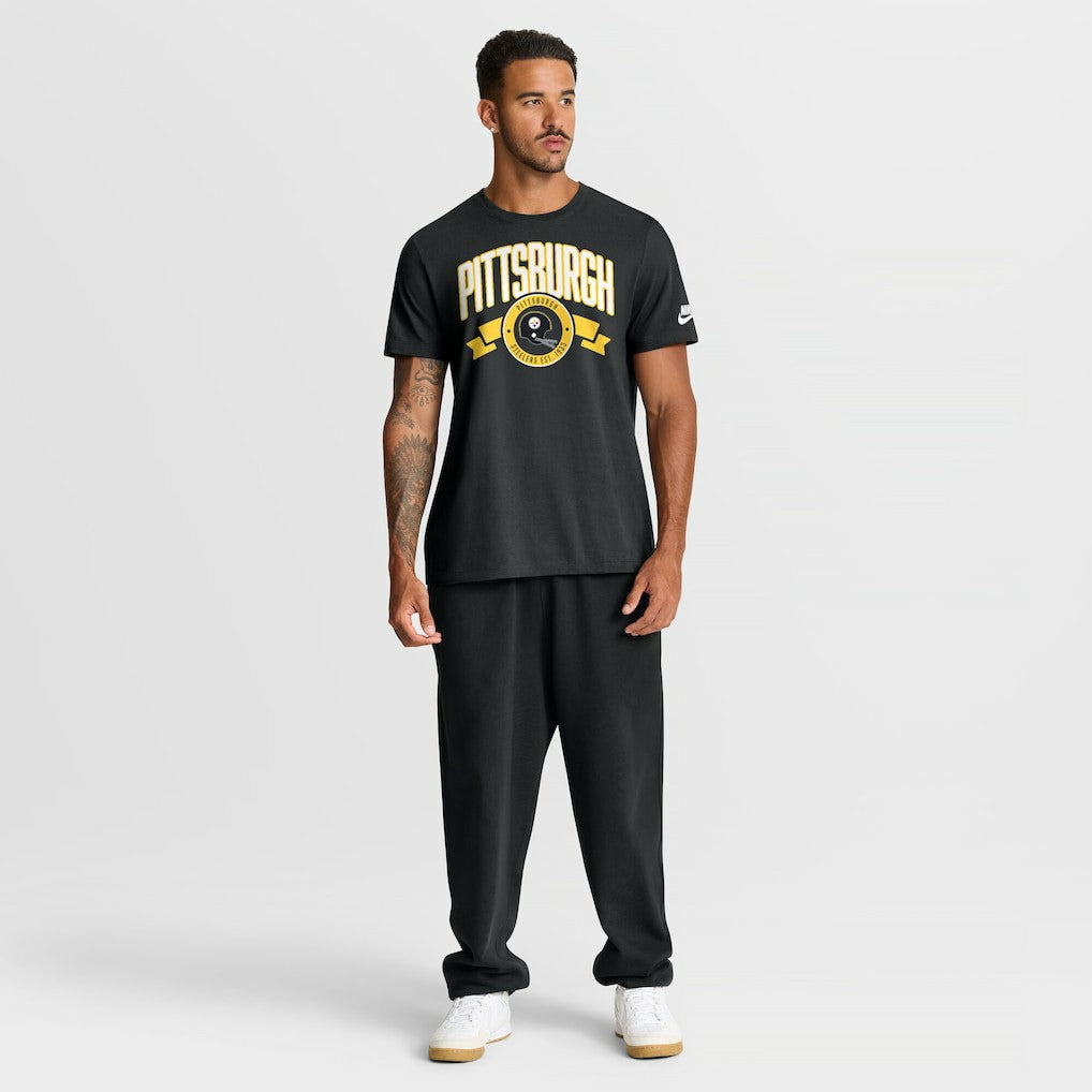 Pittsburgh Steelers Rewind Front and Back Hit Essential T-Shirt Black | Nike for Sale