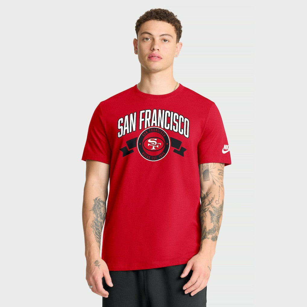 San Francisco 49ers Rewind Front and Back Hit Essential T-Shirt Scarlet | Nike for Sale