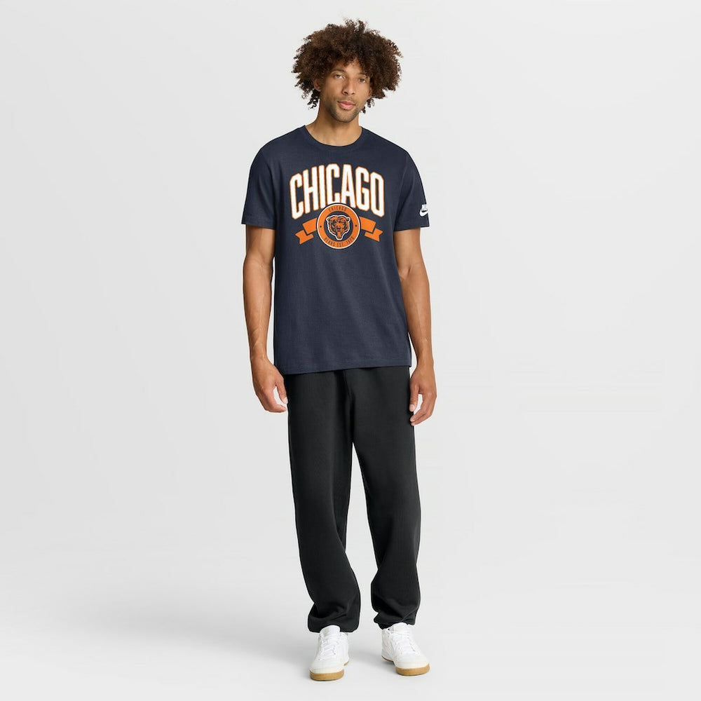 Chicago Bears Rewind Front and Back Hit Essential T-Shirt Navy | Nike for Sale