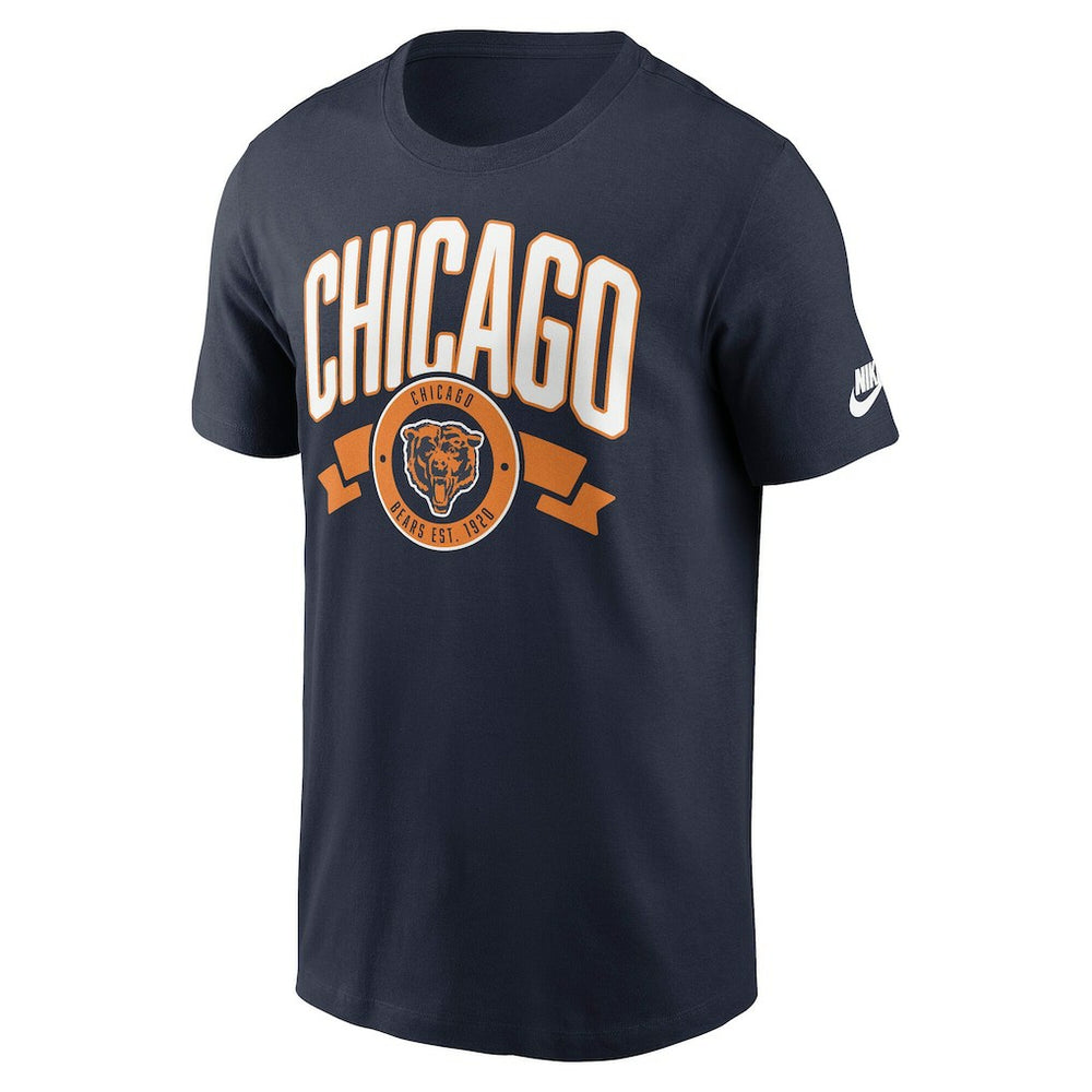 Chicago Bears Rewind Front and Back Hit Essential T-Shirt Navy | Nike for Sale