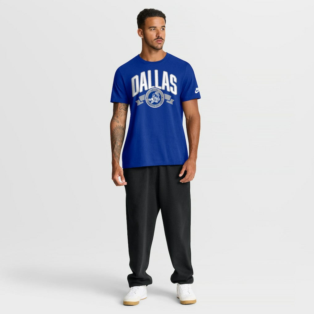 Dallas Cowboys Rewind Front and Back Hit Essential T-Shirt Royal | Nike for Sale
