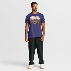 Baltimore Ravens Rewind Front and Back Hit Essential T-Shirt Purple | Nike for Sale