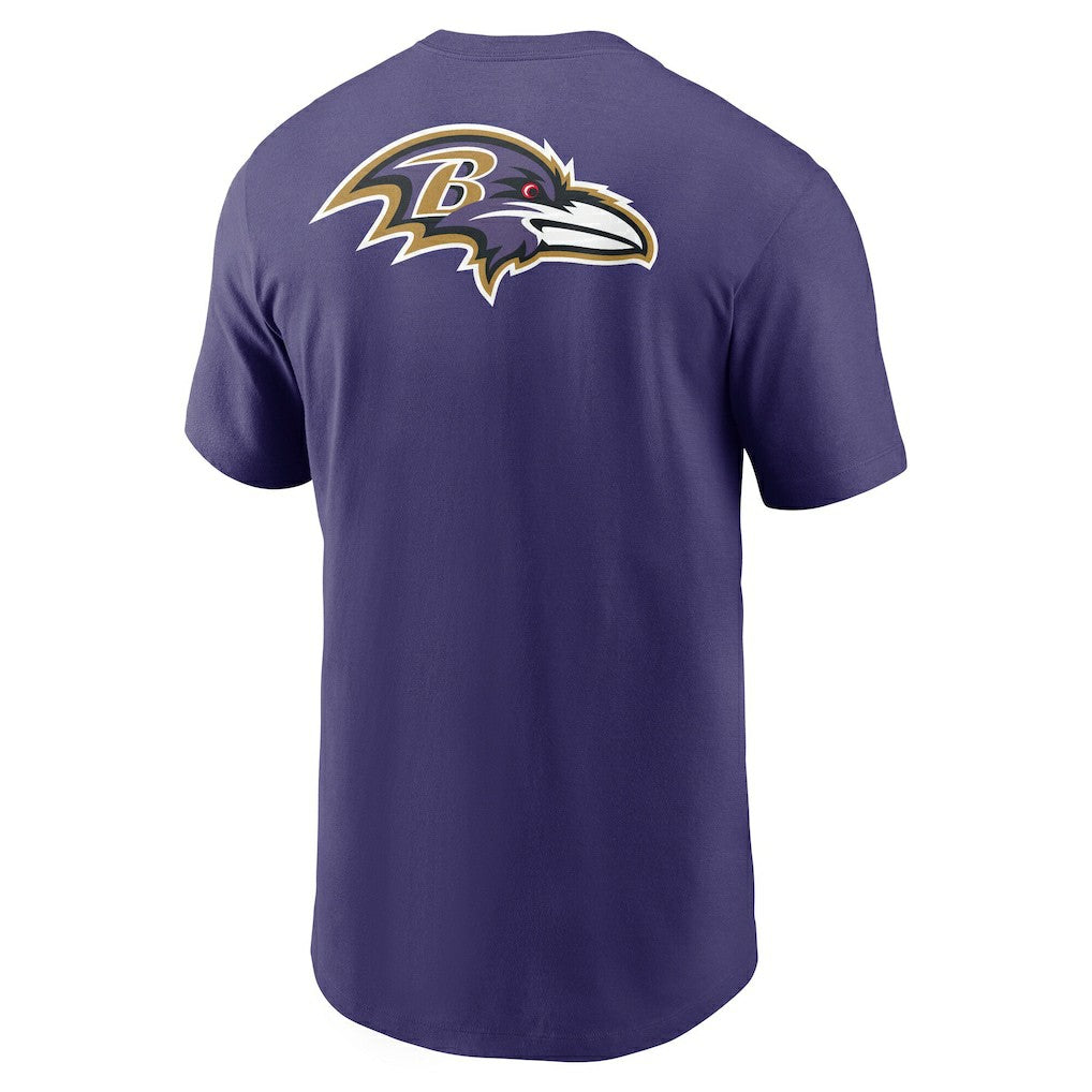Baltimore Ravens Rewind Front and Back Hit Essential T-Shirt Purple | Nike for Sale