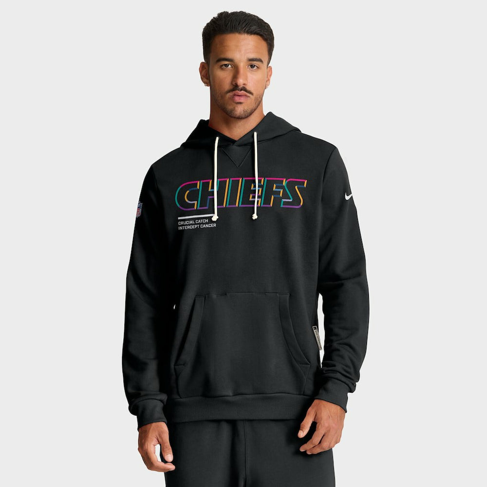 Kansas City Chiefs Tall 2025 NFL Crucial Catch Sideline Standard Issue Dri-FIT Hoodie Black | Nike for Sale