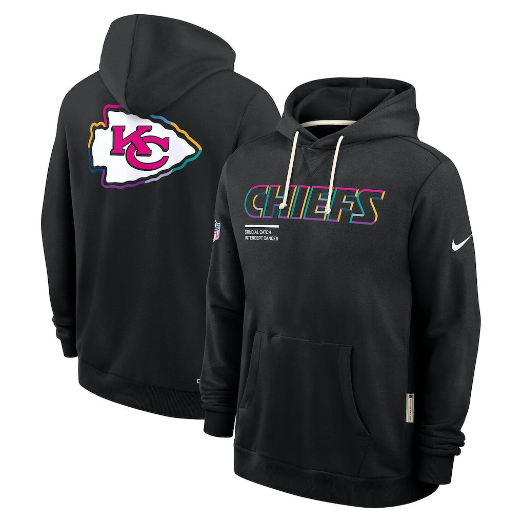 Kansas City Chiefs Tall 2025 NFL Crucial Catch Sideline Standard Issue Dri-FIT Hoodie Black | Nike for Sale