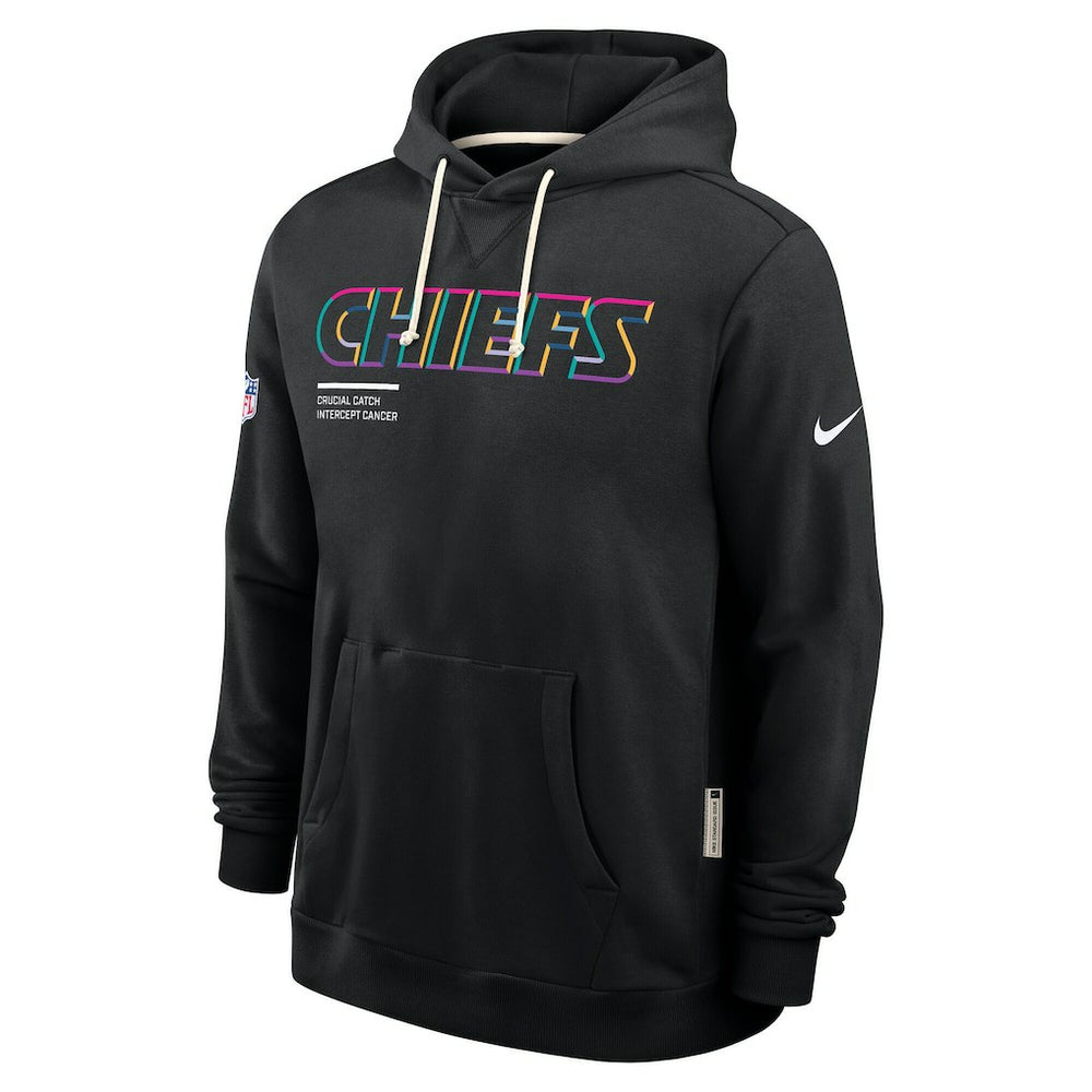 Kansas City Chiefs Tall 2025 NFL Crucial Catch Sideline Standard Issue Dri-FIT Hoodie Black | Nike for Sale