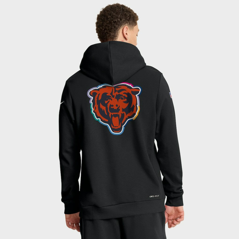Chicago Bears Tall 2025 NFL Crucial Catch Sideline Standard Issue Dri-FIT Hoodie Black | Nike for Sale