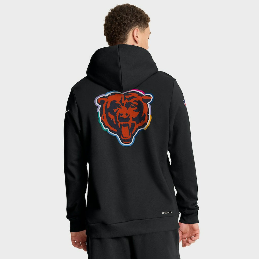 Chicago Bears Tall 2025 NFL Crucial Catch Sideline Standard Issue Dri-FIT Hoodie Black | Nike for Sale