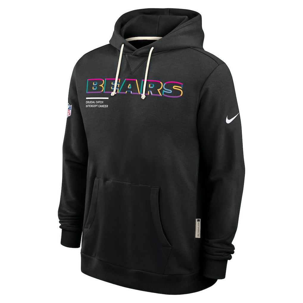 Chicago Bears Tall 2025 NFL Crucial Catch Sideline Standard Issue Dri-FIT Hoodie Black | Nike for Sale