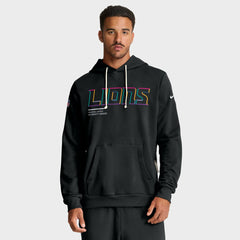 Detroit Lions Tall 2025 NFL Crucial Catch Sideline Standard Issue Dri-FIT Hoodie Black | Nike for Sale