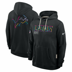 Detroit Lions Tall 2025 NFL Crucial Catch Sideline Standard Issue Dri-FIT Hoodie Black | Nike for Sale