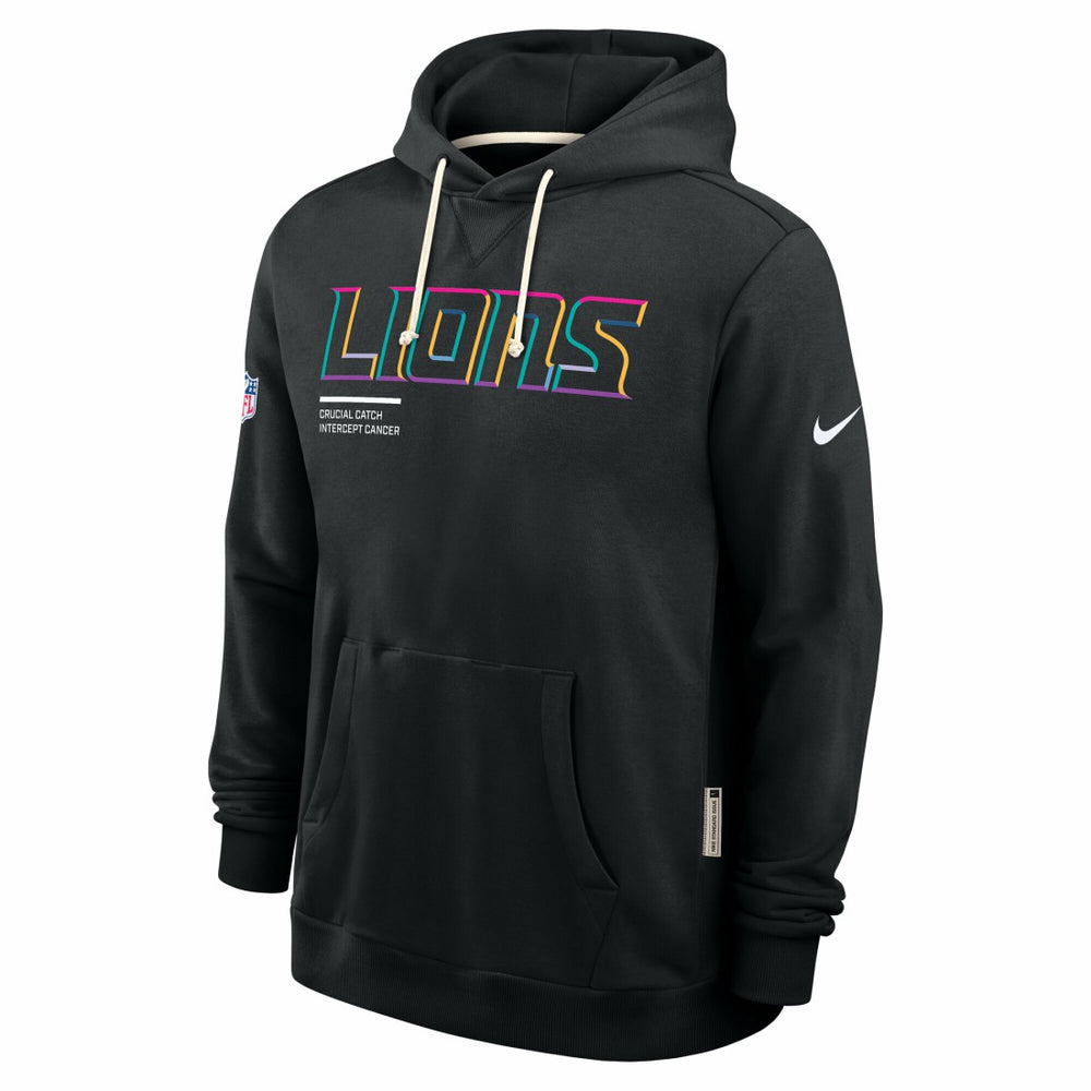Detroit Lions Tall 2025 NFL Crucial Catch Sideline Standard Issue Dri-FIT Hoodie Black | Nike for Sale