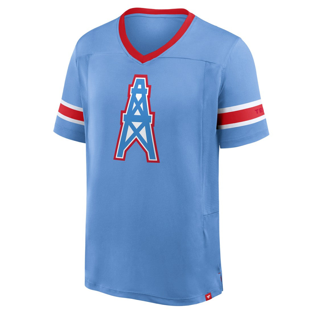 Tennessee Titans Oilers Throwback Hometown Premium Hashmark V-Neck T-Shirt Light Blue | Fanatics
