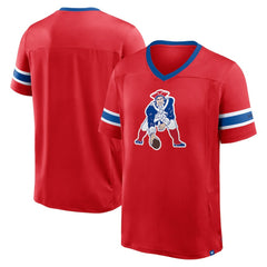 New England Patriots Hometown Premium Hashmark V-Neck T-Shirt Red | Fanatics