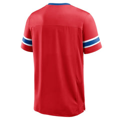 New England Patriots Hometown Premium Hashmark V-Neck T-Shirt Red | Fanatics