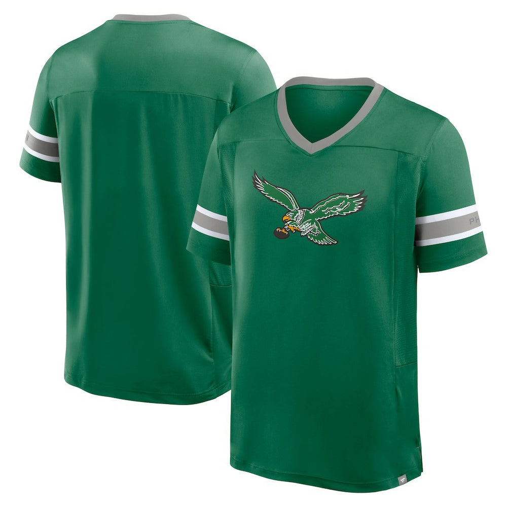 Philadelphia Eagles Hometown Premium Hashmark V-Neck T-Shirt Kelly Green | Fanatics