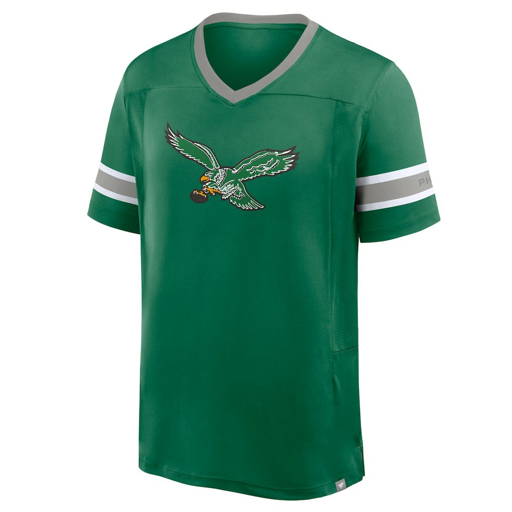 Philadelphia Eagles Hometown Premium Hashmark V-Neck T-Shirt Kelly Green | Fanatics
