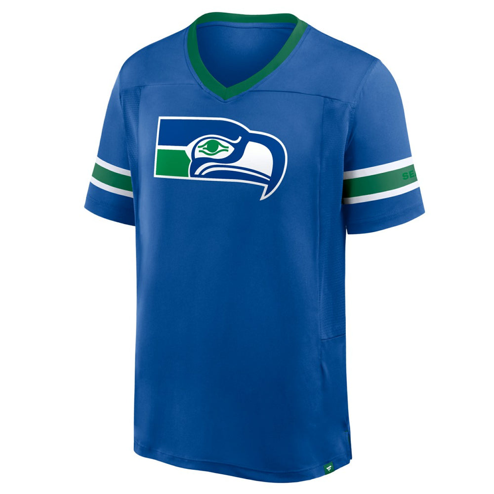Seattle Seahawks Hometown Premium Hashmark V-Neck T-Shirt Royal | Fanatics