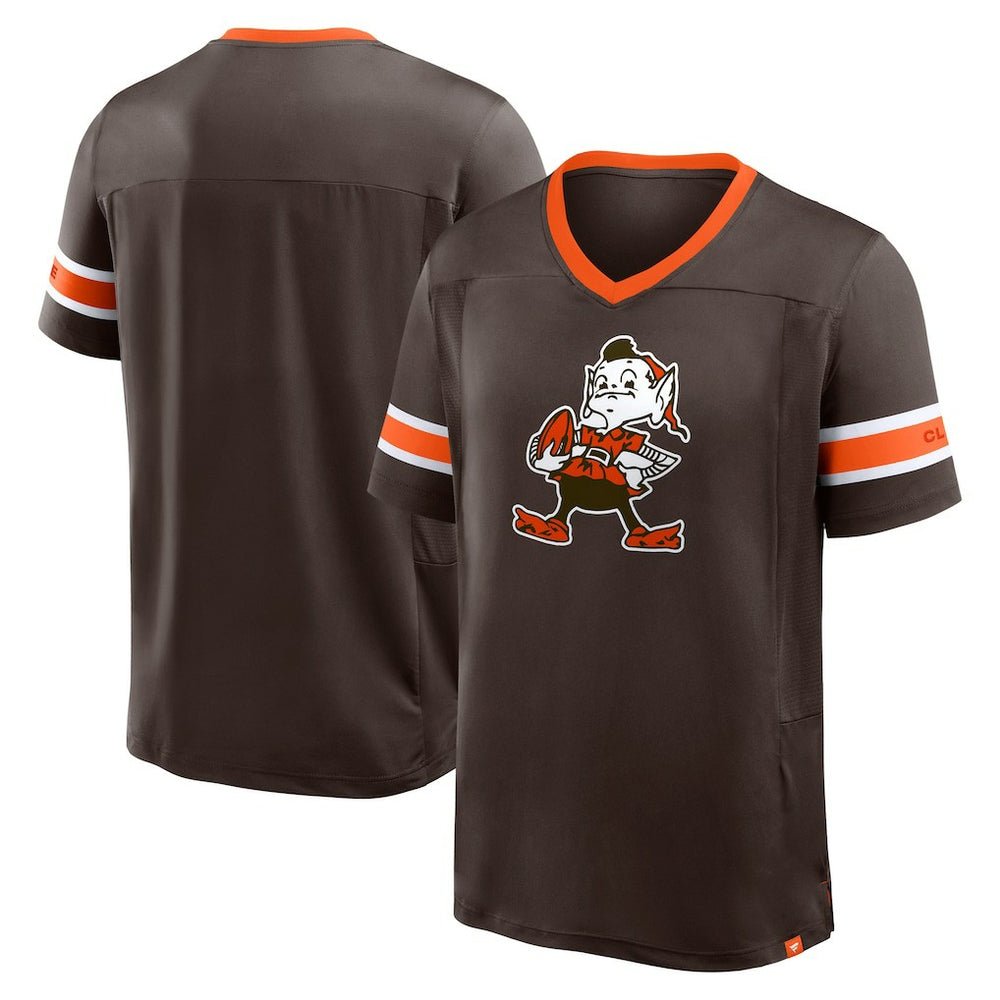 Cleveland Browns Hometown Premium Hashmark V-Neck T-Shirt Brown | Fanatics