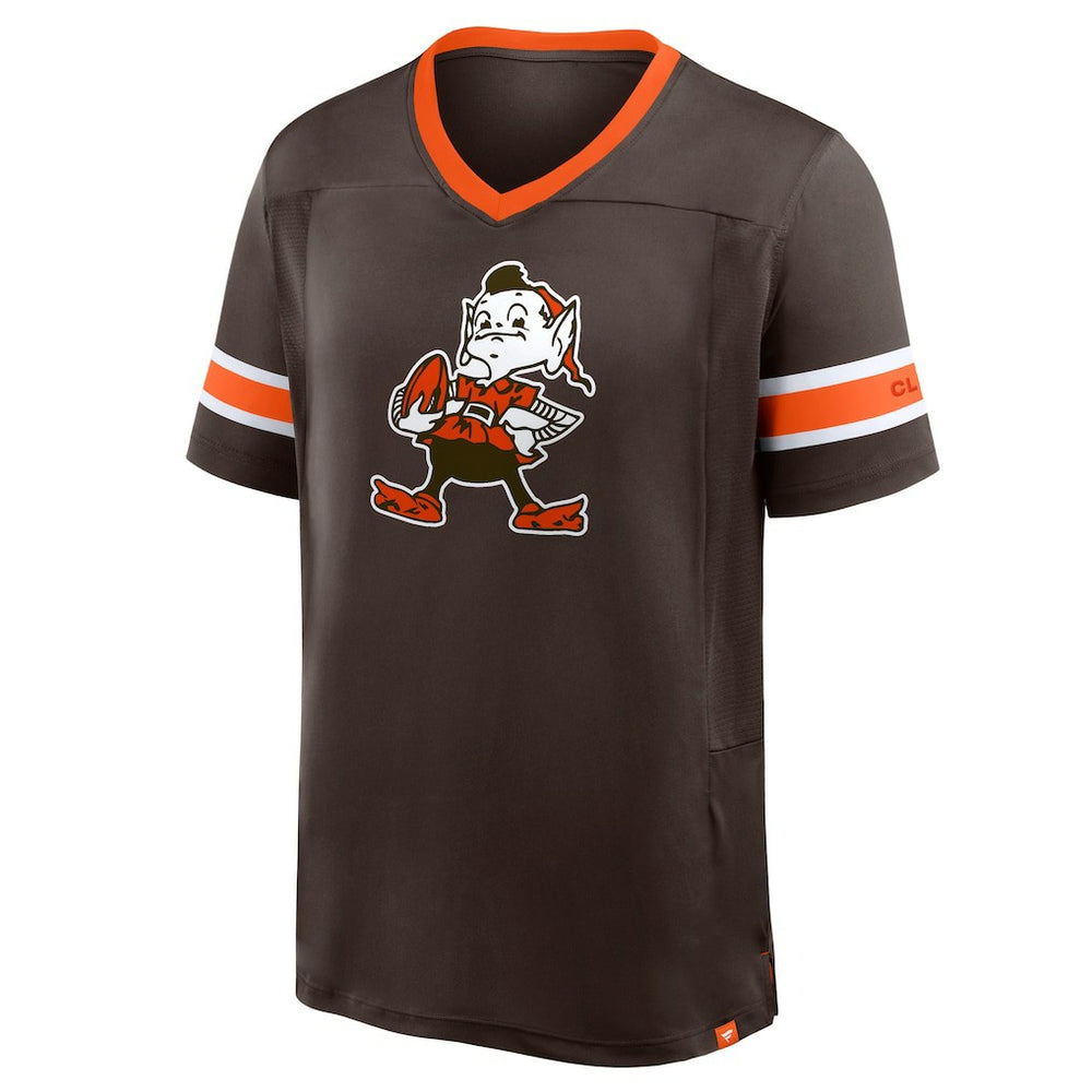 Cleveland Browns Hometown Premium Hashmark V-Neck T-Shirt Brown | Fanatics