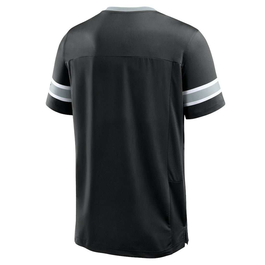 Las Vegas Raiders Hometown Premium Hashmark V-Neck T-Shirt Black | Fanatics
