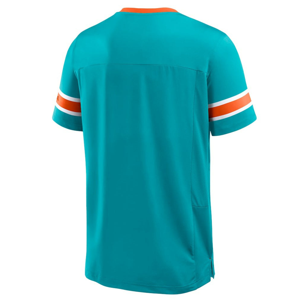 Miami Dolphins Hometown Premium Hashmark V-Neck T-Shirt Aqua | Fanatics