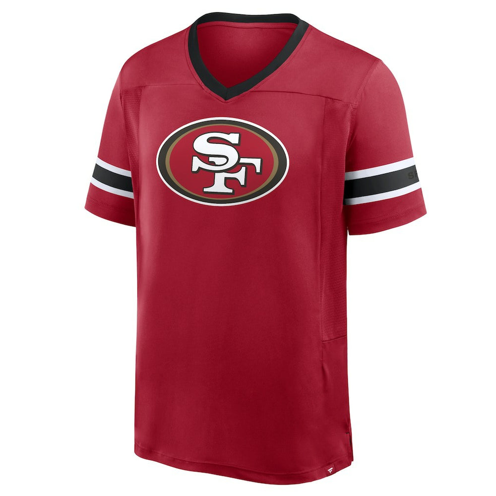 San Francisco 49ers Hometown Premium Hashmark V-Neck T-Shirt Scarlet | Fanatics