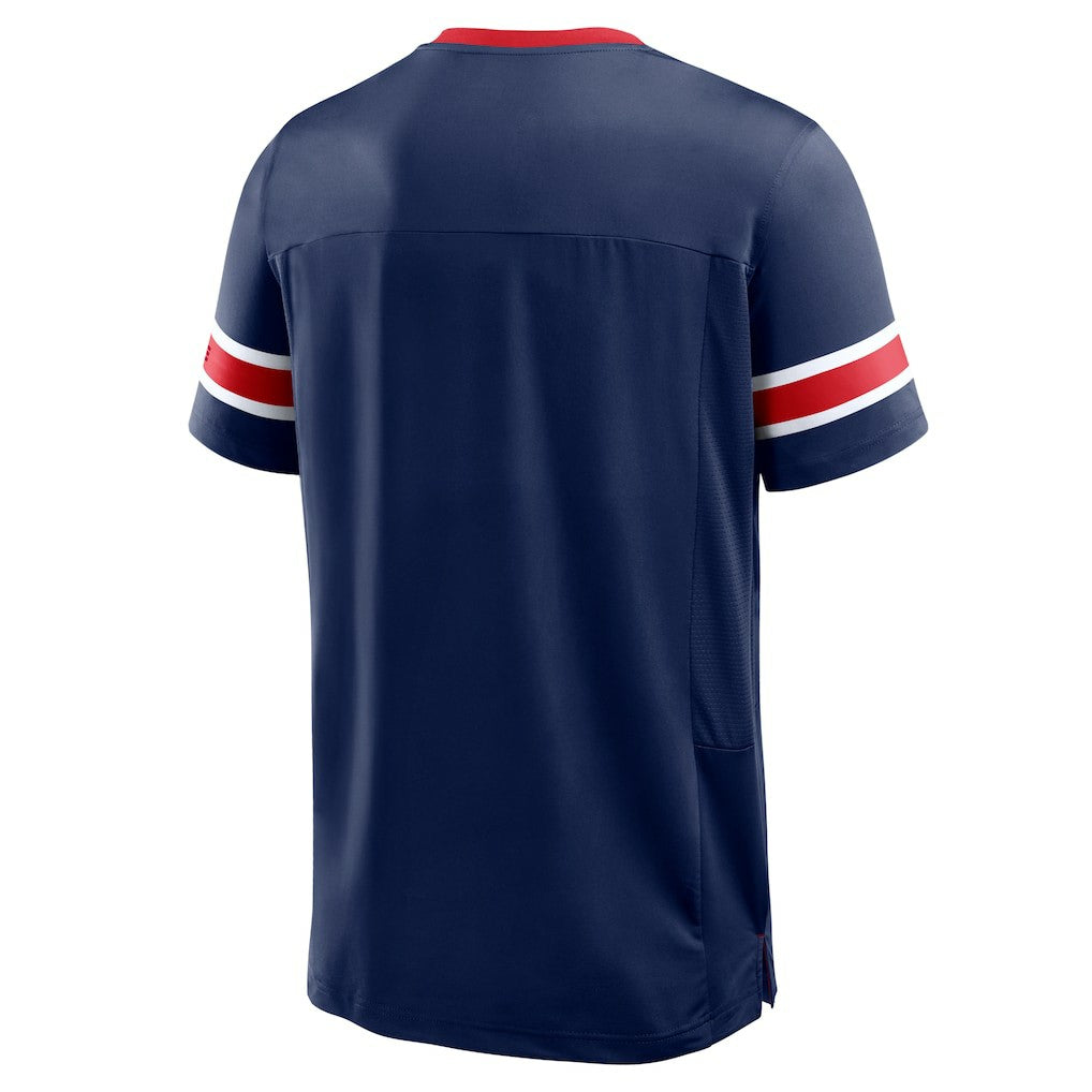 New England Patriots Hometown Premium Hashmark V-Neck T-Shirt Navy | Fanatics