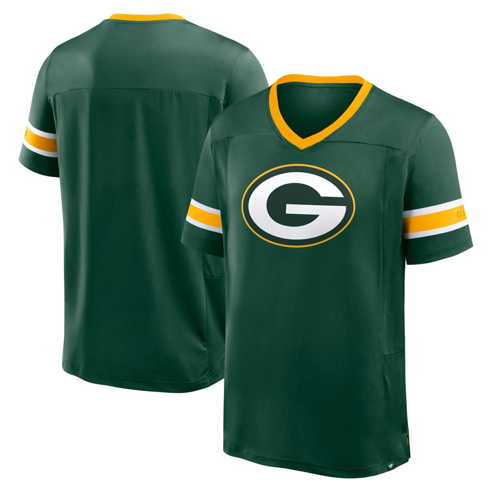 Green Bay Packers Hometown Premium Hashmark V-Neck T-Shirt Green | Fanatics
