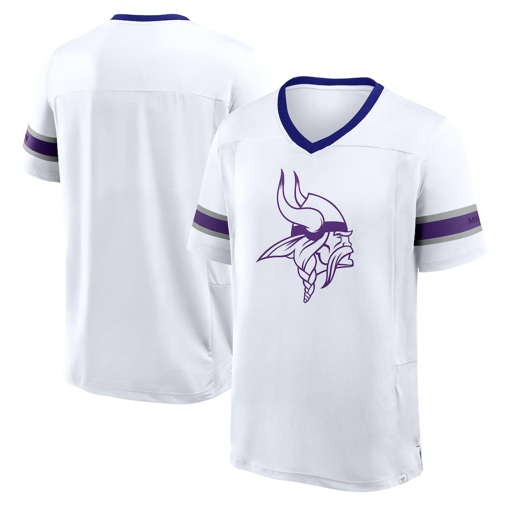 Minnesota Vikings Redzone Hashmark V-Neck T-Shirt White | Fanatics